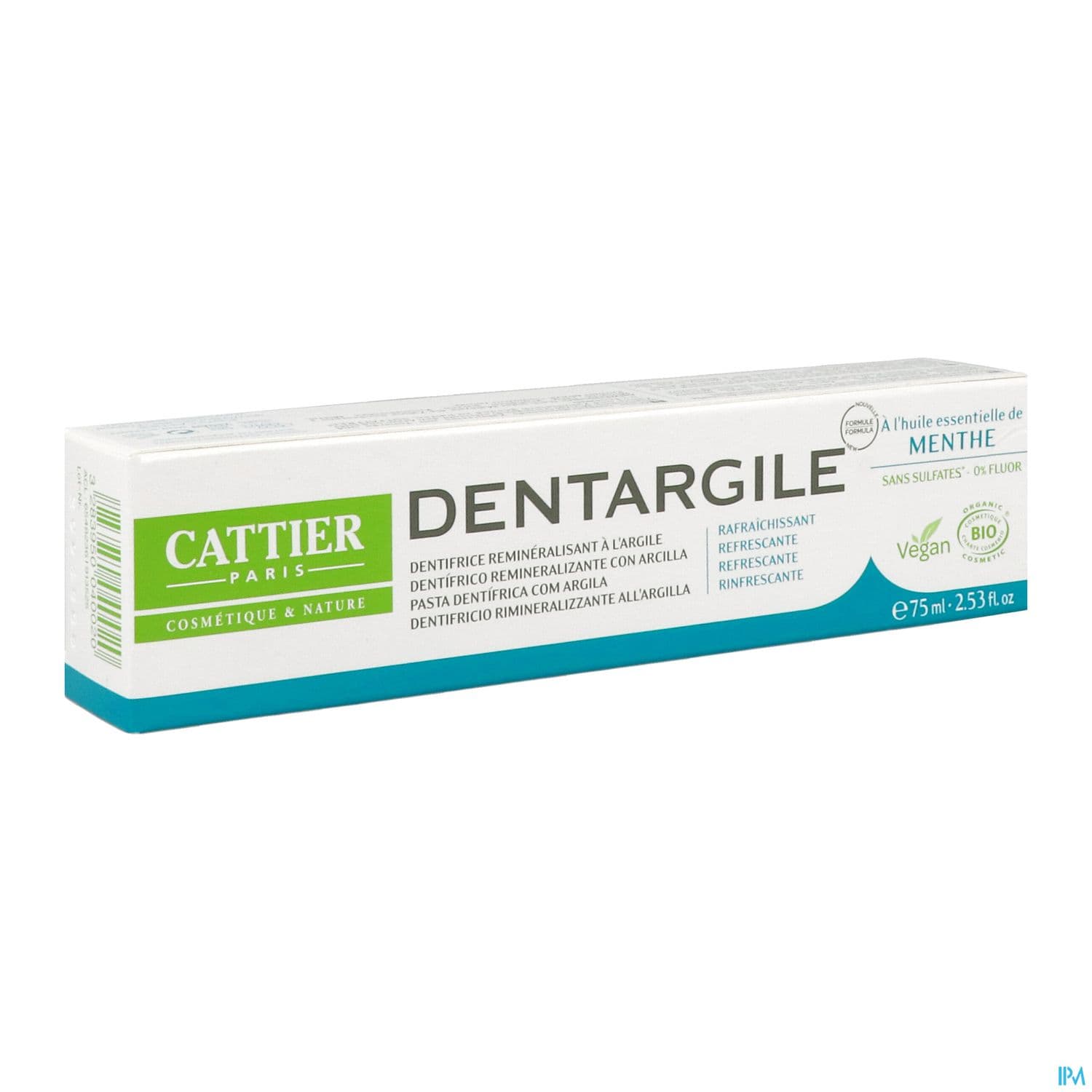 Dentargile Dentifrice Huile Essentielle Menthe Bio 75ml