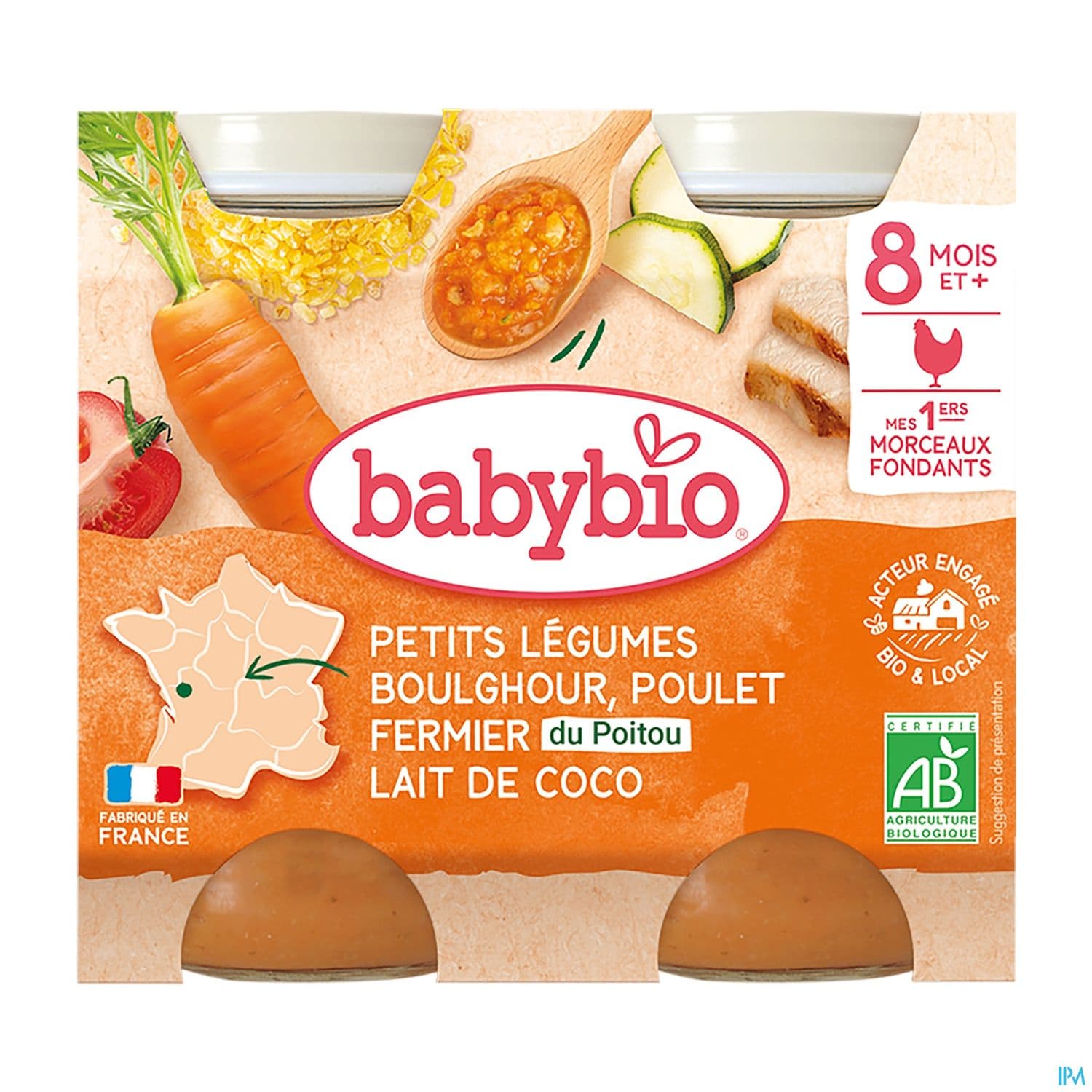 BABYBIO LEG/BOULG/POUL/COCO 2X200G