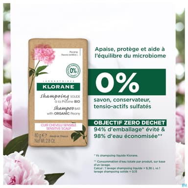 KLORANE SH SOLIDE PIVOINE BIO 80G