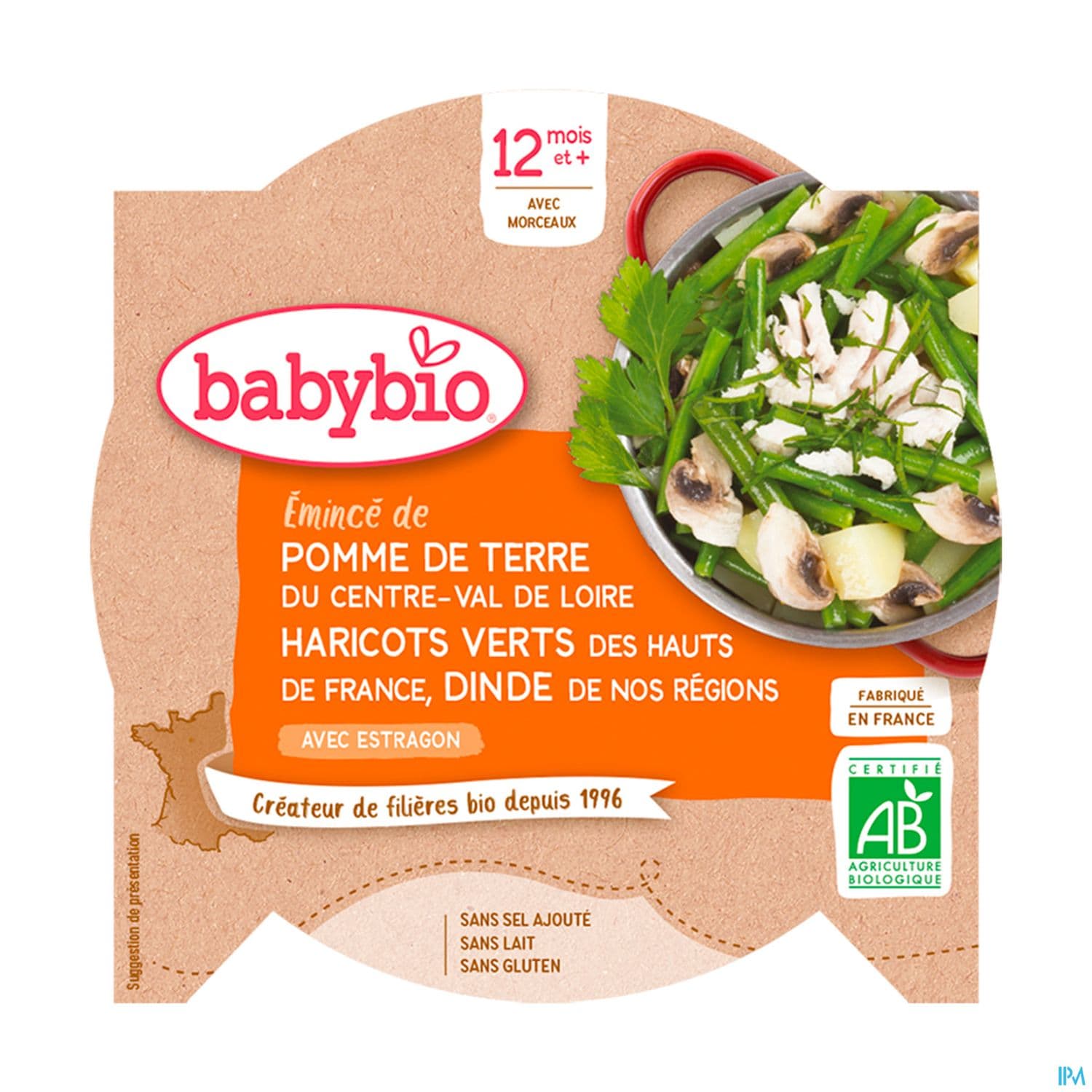 BABYBIO ASSIETTE H/VERT DINDE