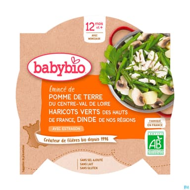 BABYBIO ASSIETTE H/VERT DINDE
