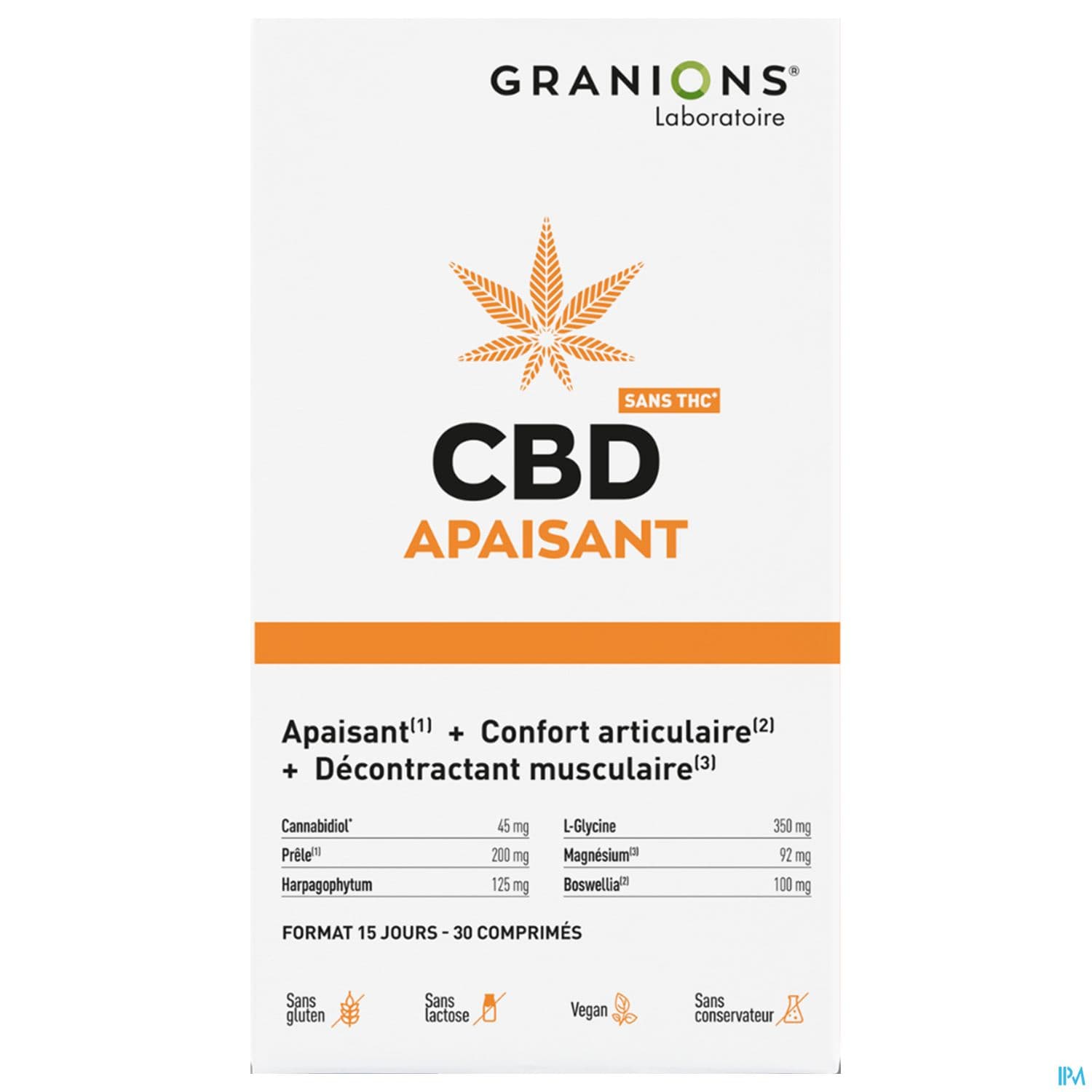 GRANIONS CBD APAISANT CPR 30