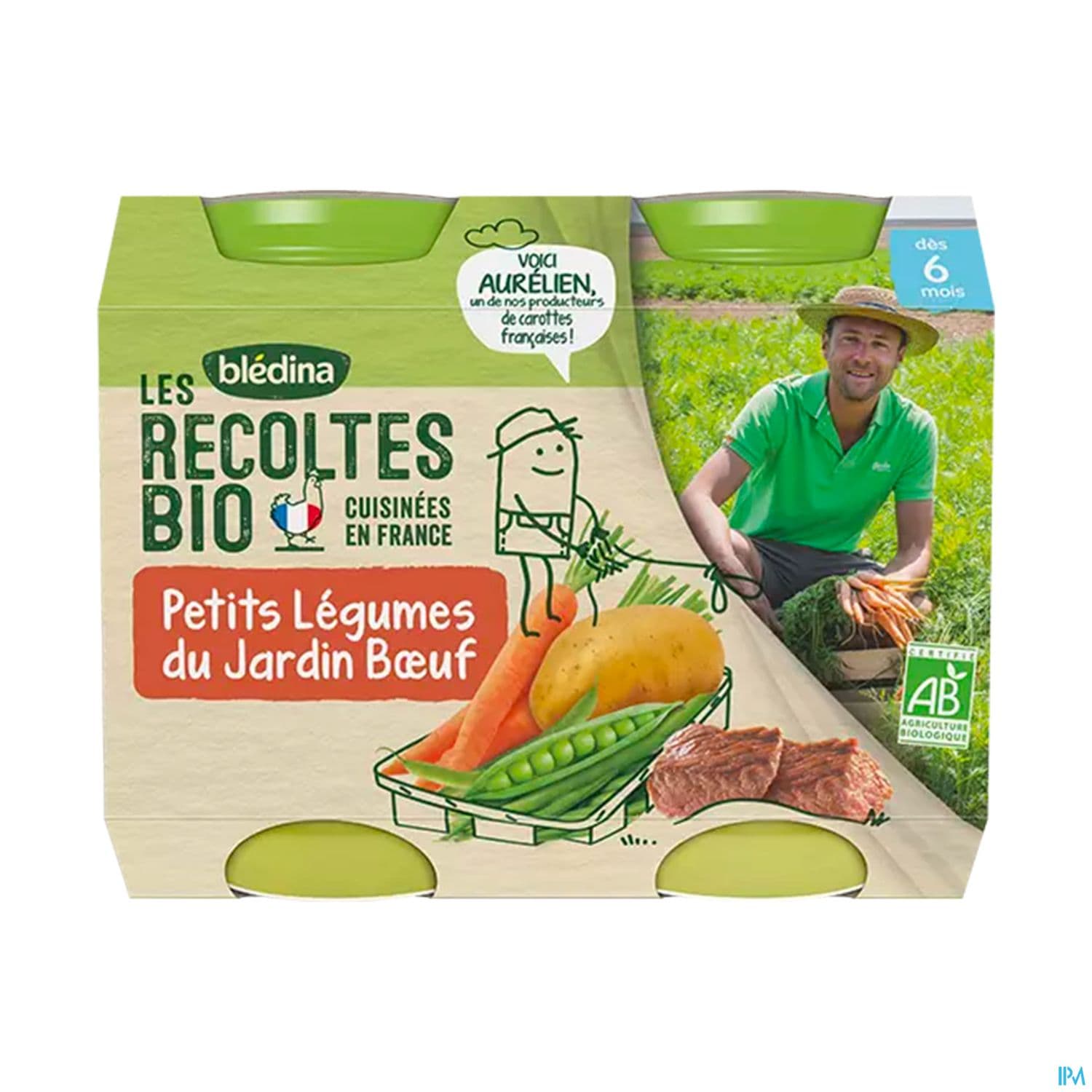 Bledina Les Recoltes Bio Pot Leg Jardin Boeuf 200g X2