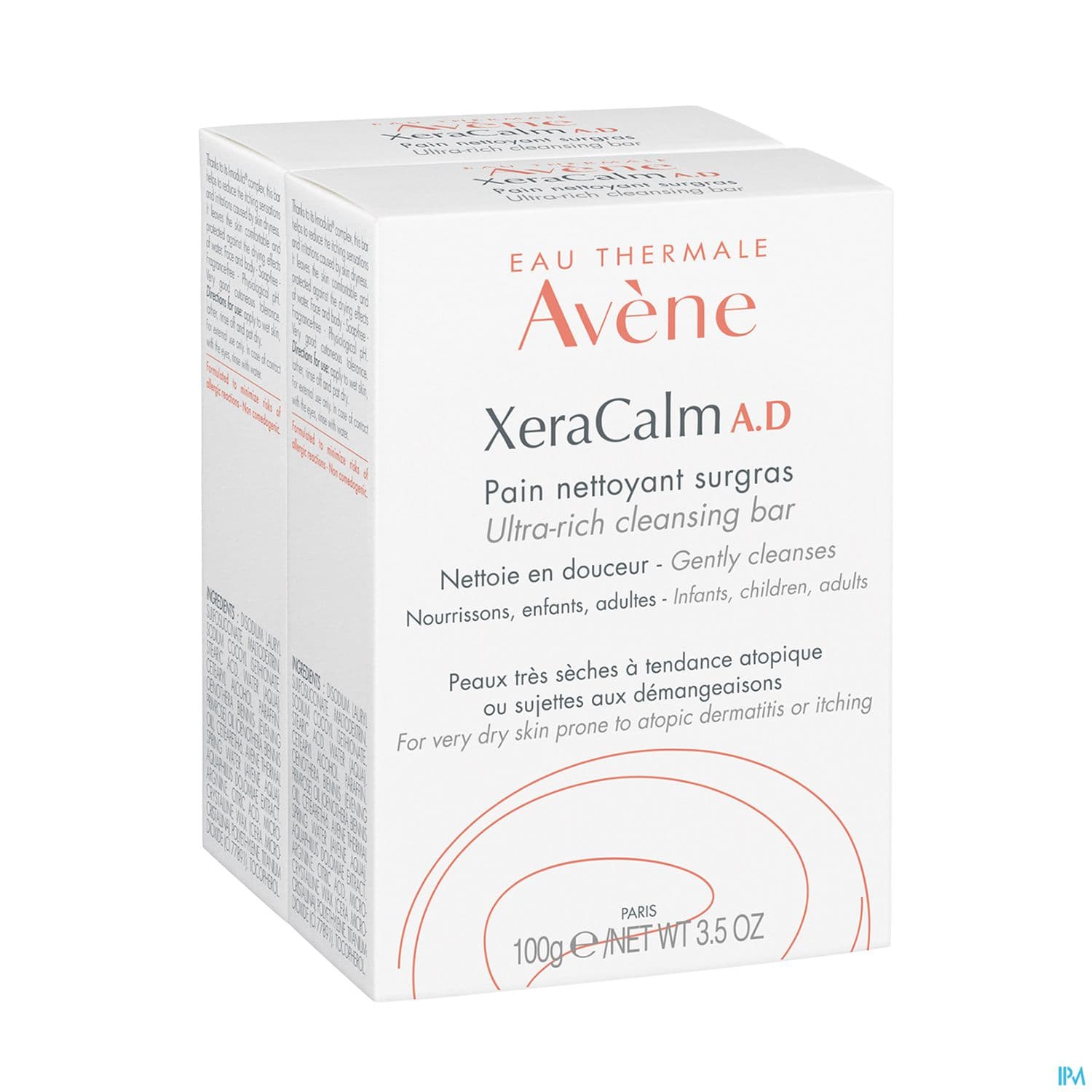 Eau Thermale Avene Xeracalm Ad Pain Nettoyant Surgras 100g Duo