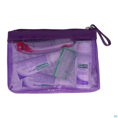 Gum Kit Orthodontique Bain De Bouche + Dentifrice + Brosse A Dents + Cire