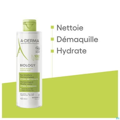 A Derma Biology Eau Micellaire Dermatologique Hydra Nettoyante 400ml
