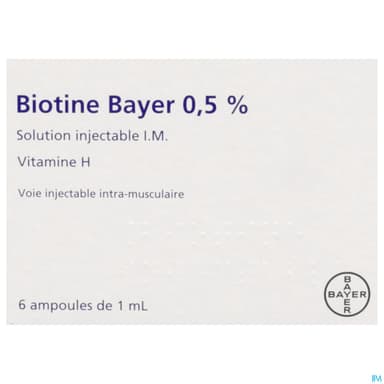 Biotine Bayer 0.5% Solution Injectable Im Amp 1ml 6