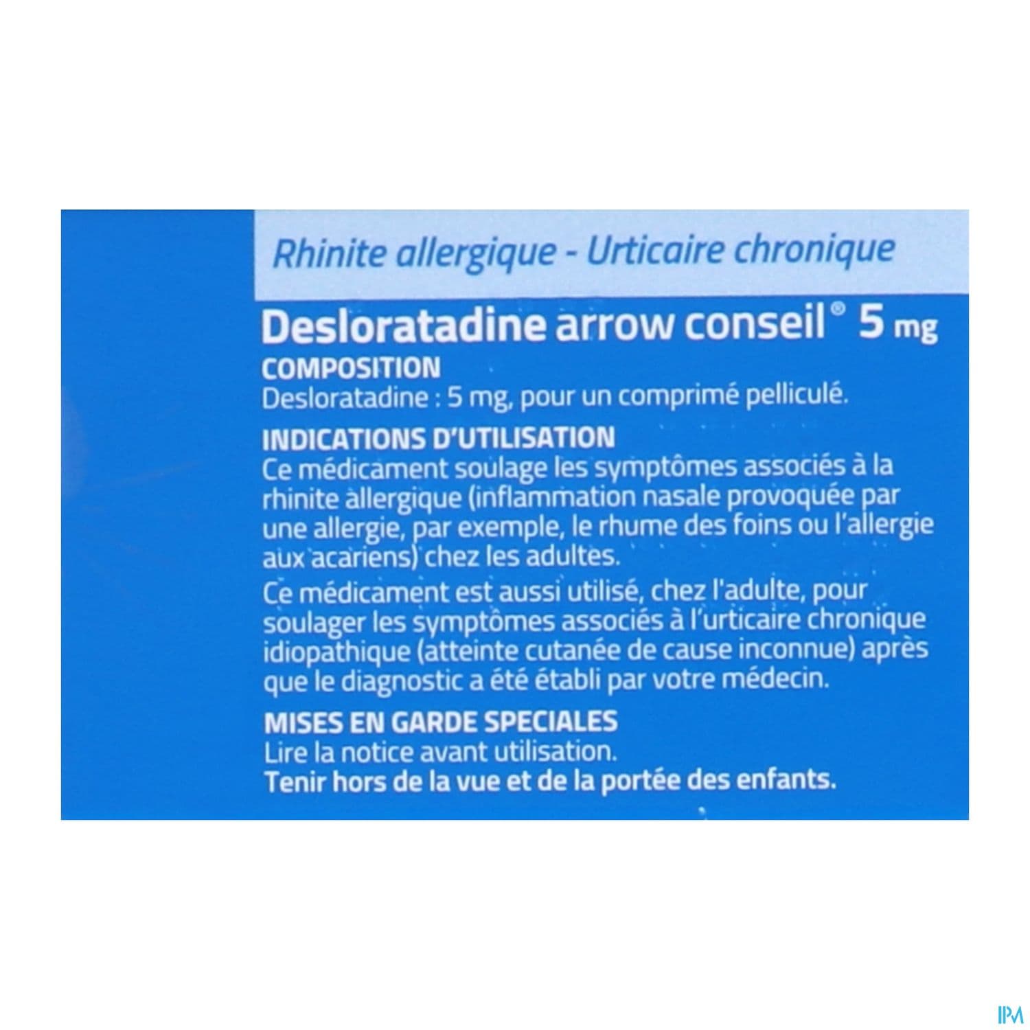 DESLORATADINE 5MG ARROW CONS CPR 7