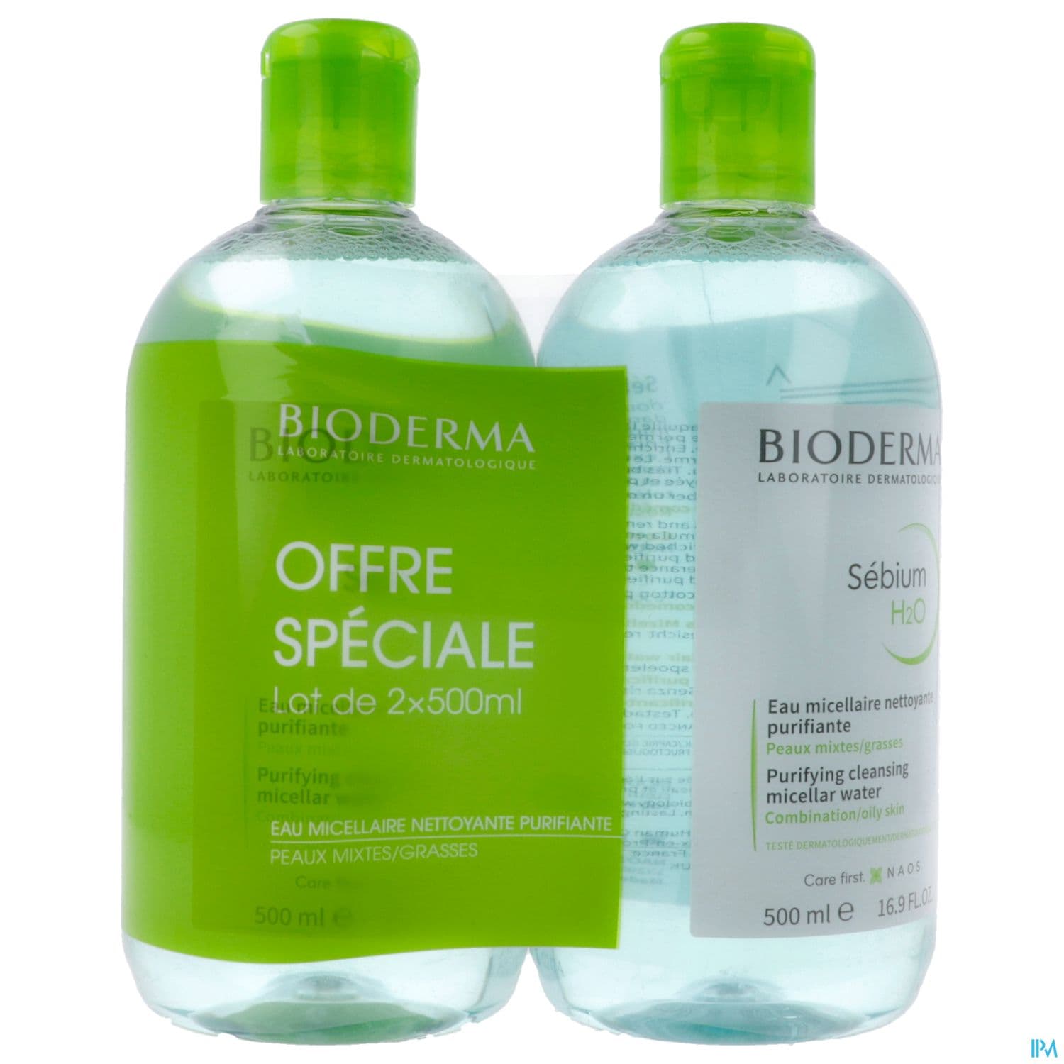 Bioderma Sebium H2o Solution Micellaire Sans Savon 500ml X2