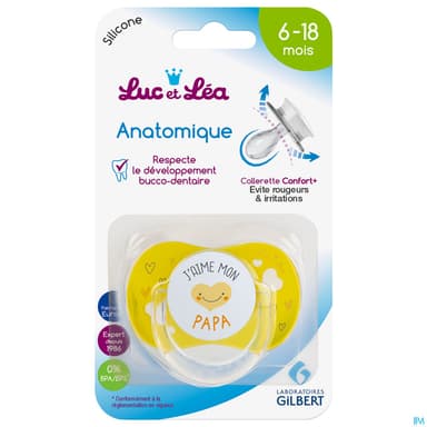 Luc Et Lea Sucette Anatomique Papa Anneau 6/18m