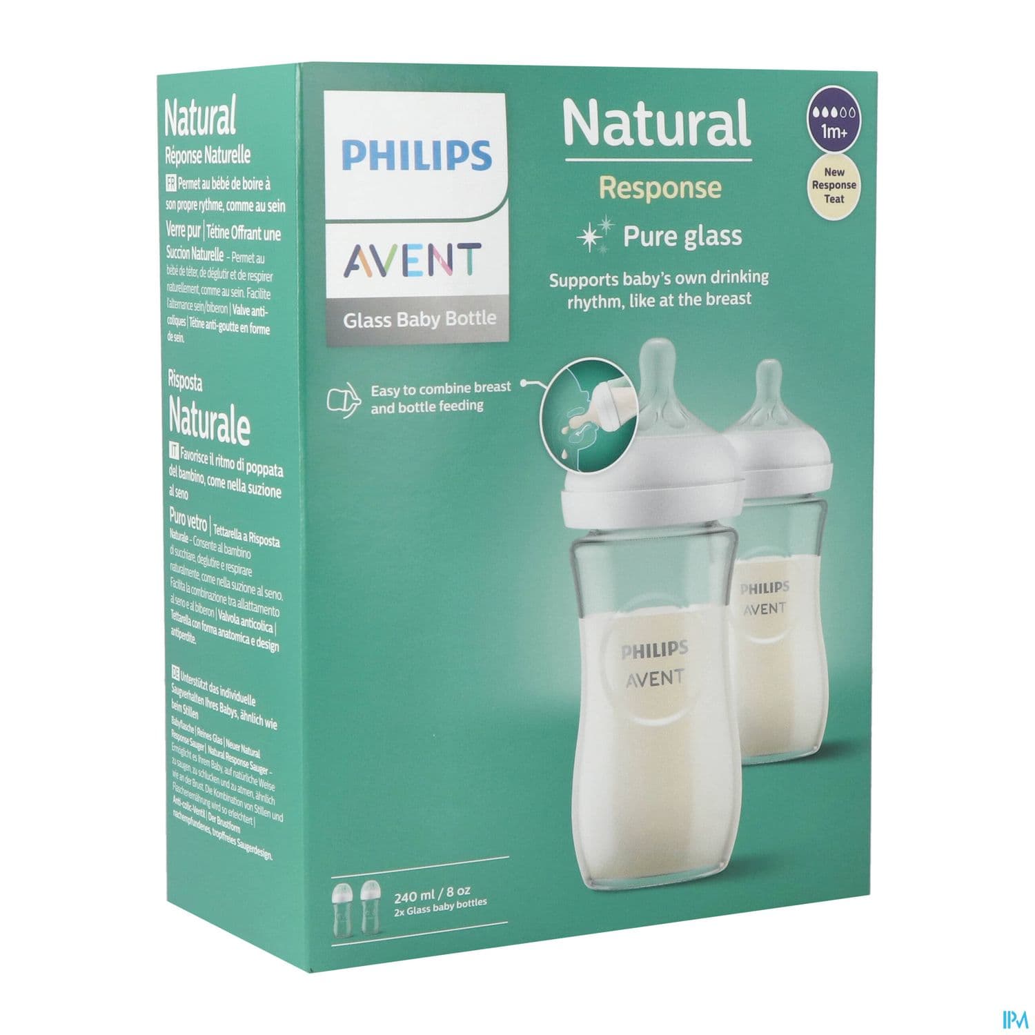 BIB AVENT NAT RESPONSE VERRE240ML2