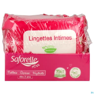 Saforelle Miss Lingettes Intimes Paquet De 25 Presentoir 6
