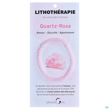 BRACEL LITHOTHERAP QUARTZ ROSE 4MM