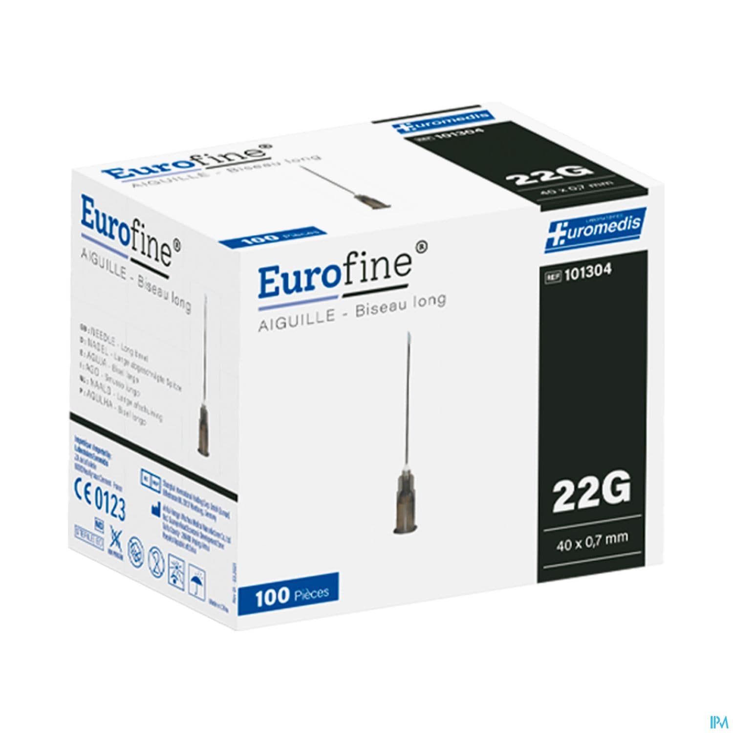 Euromedis Eurofine Aiguille G22 40mm X 0mm7 Noir 100