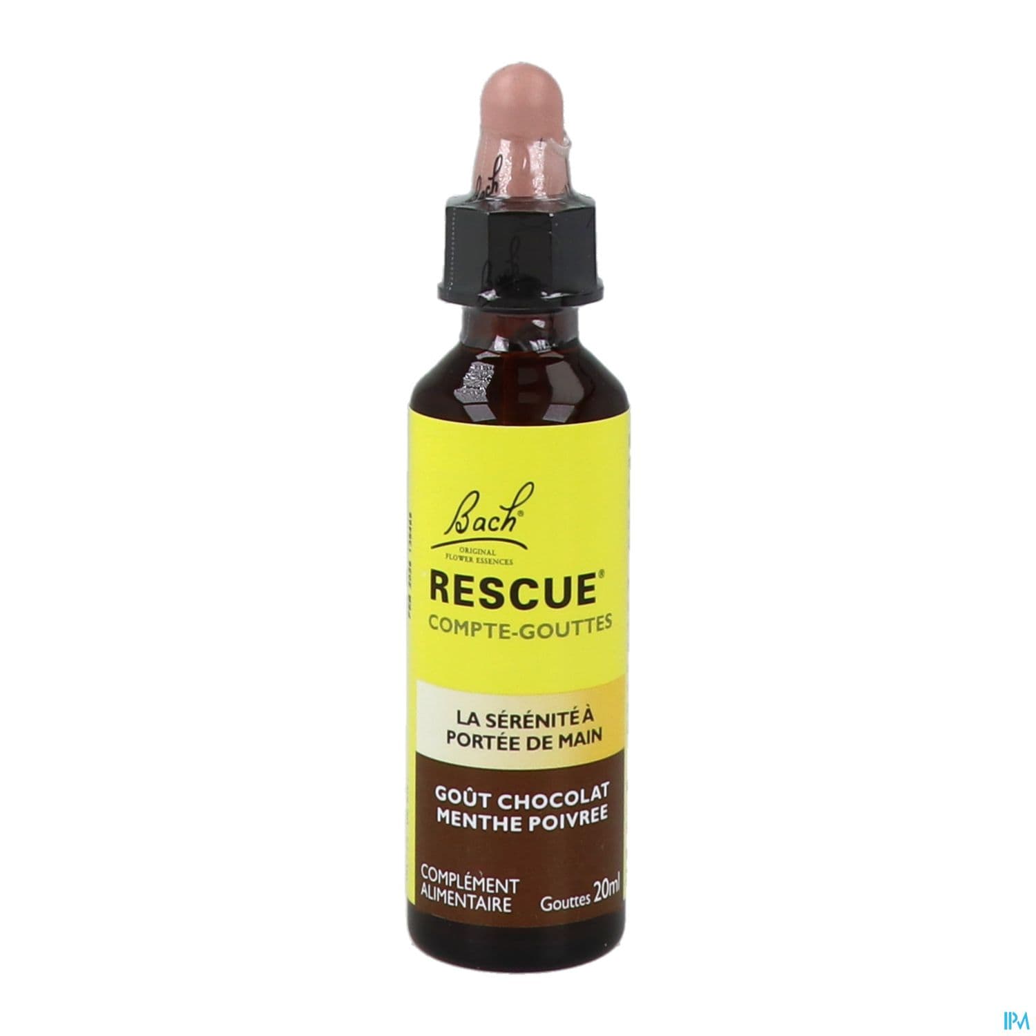 Rescue Bach Compte Gouttes Gout Chocolat Menthe 20ml