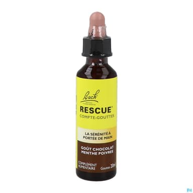 Rescue Bach Compte Gouttes Gout Chocolat Menthe 20ml