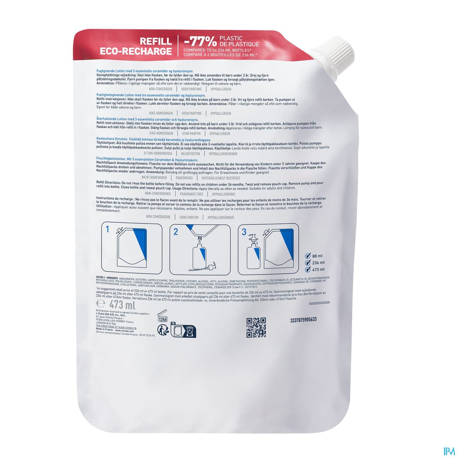 Cerave Eco Recharge Lait Corps 473ml