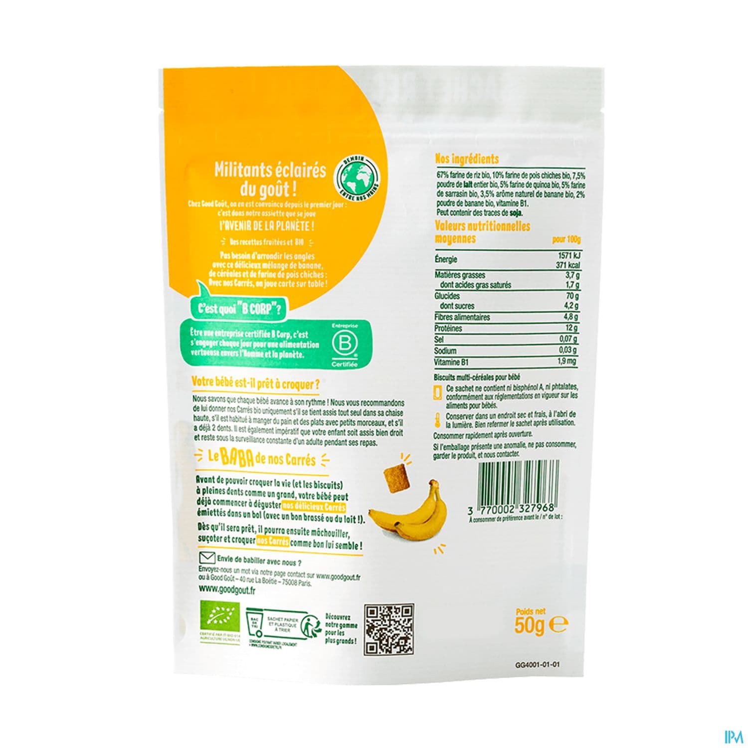 GOODGOUT CARRES BANANE 50G