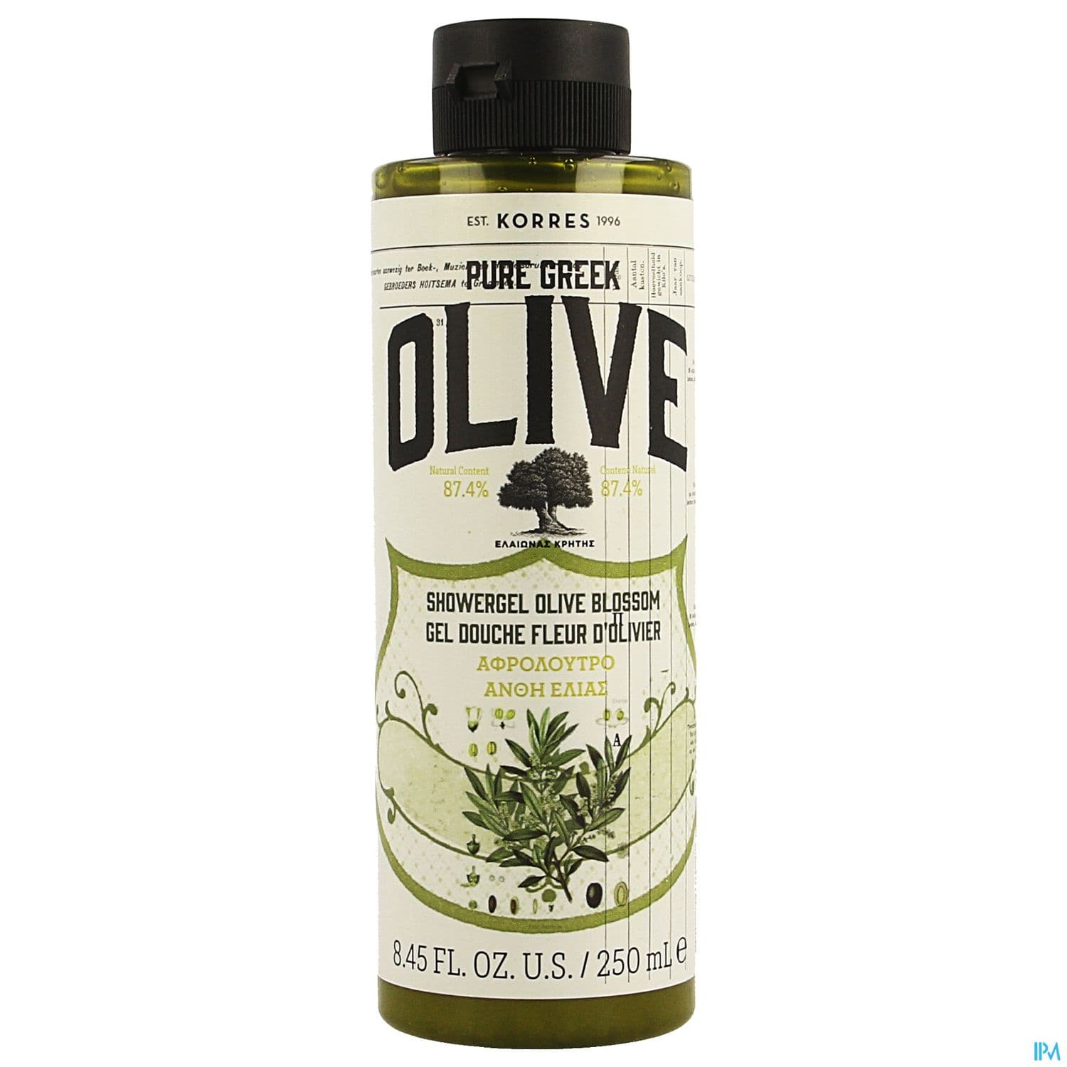 KORRES GEL DCH FL OLIVIER 250ML