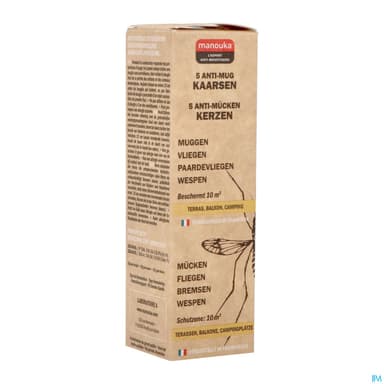 Manouka Bougie Antimoustique Vanille Monoi X5