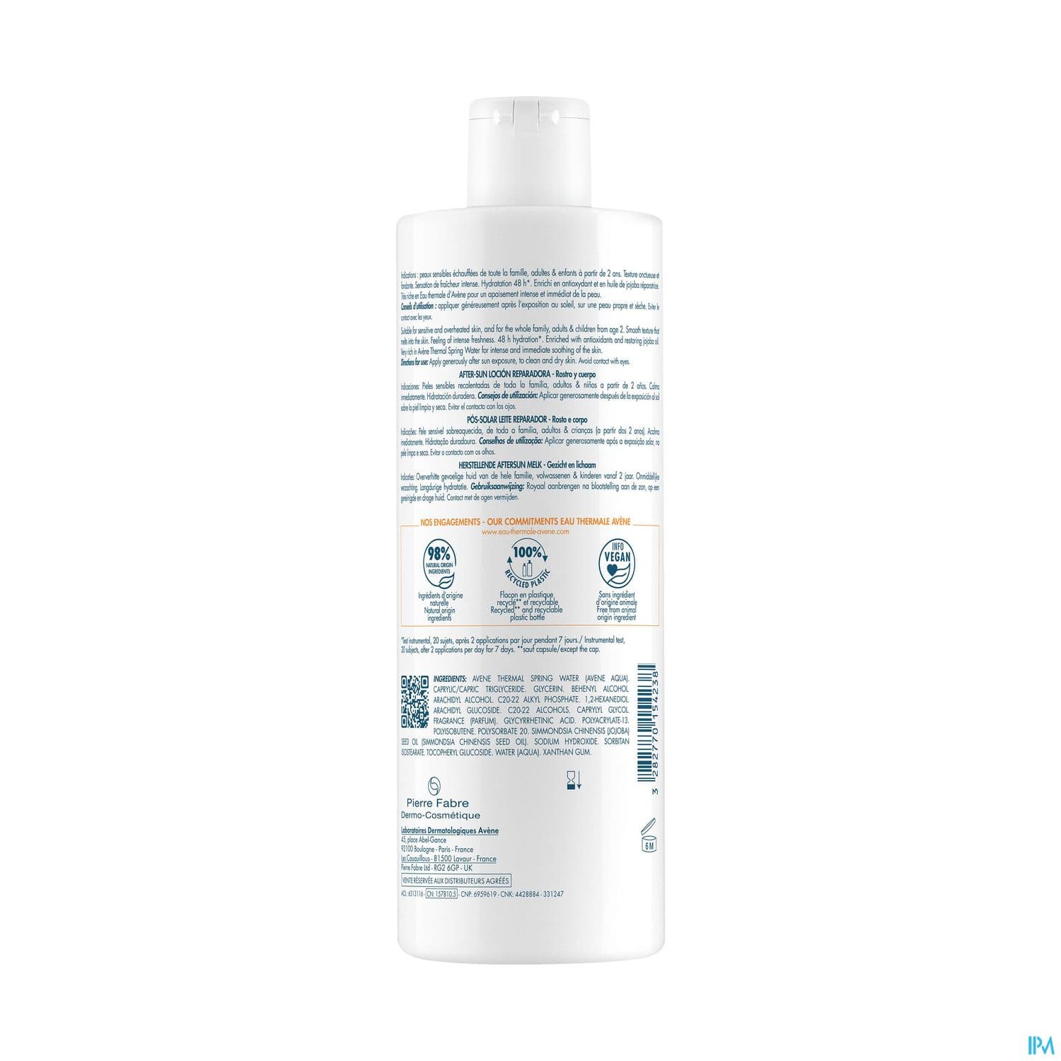 Eau Thermale Avene Solaire Reparateur Apres Soleil Gel Lacte 400ml