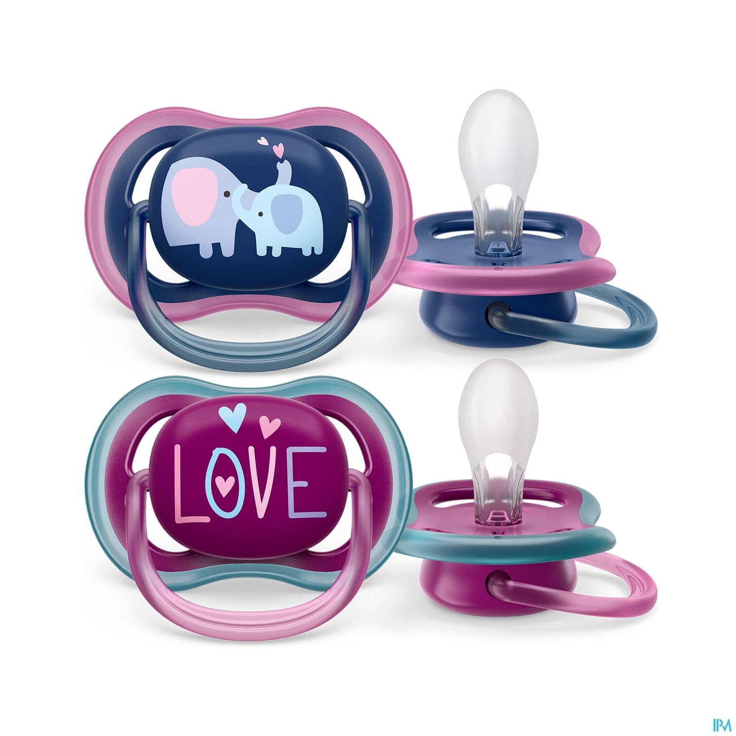Avent Sucette Ultra Air +18mois Elephant Love X2