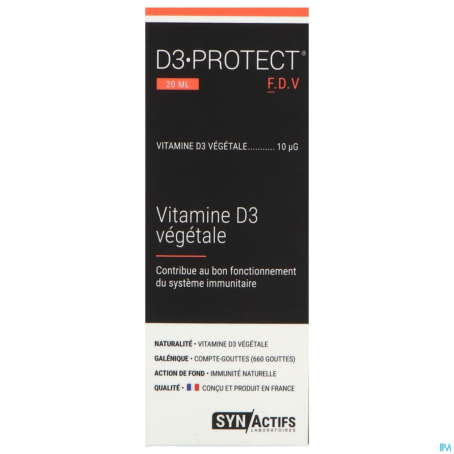 Synactifs D3 Protect Vitamine Vegetale Solution Buvable 20ml