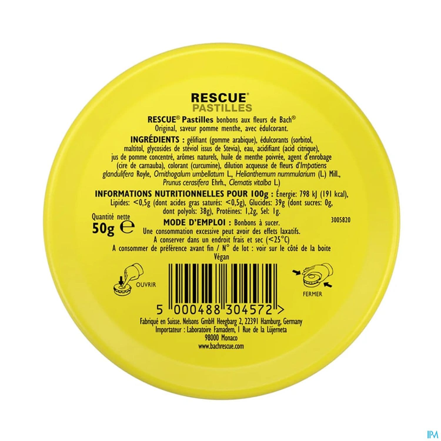 Rescue Bach Pastille Pomme Menthe 50g