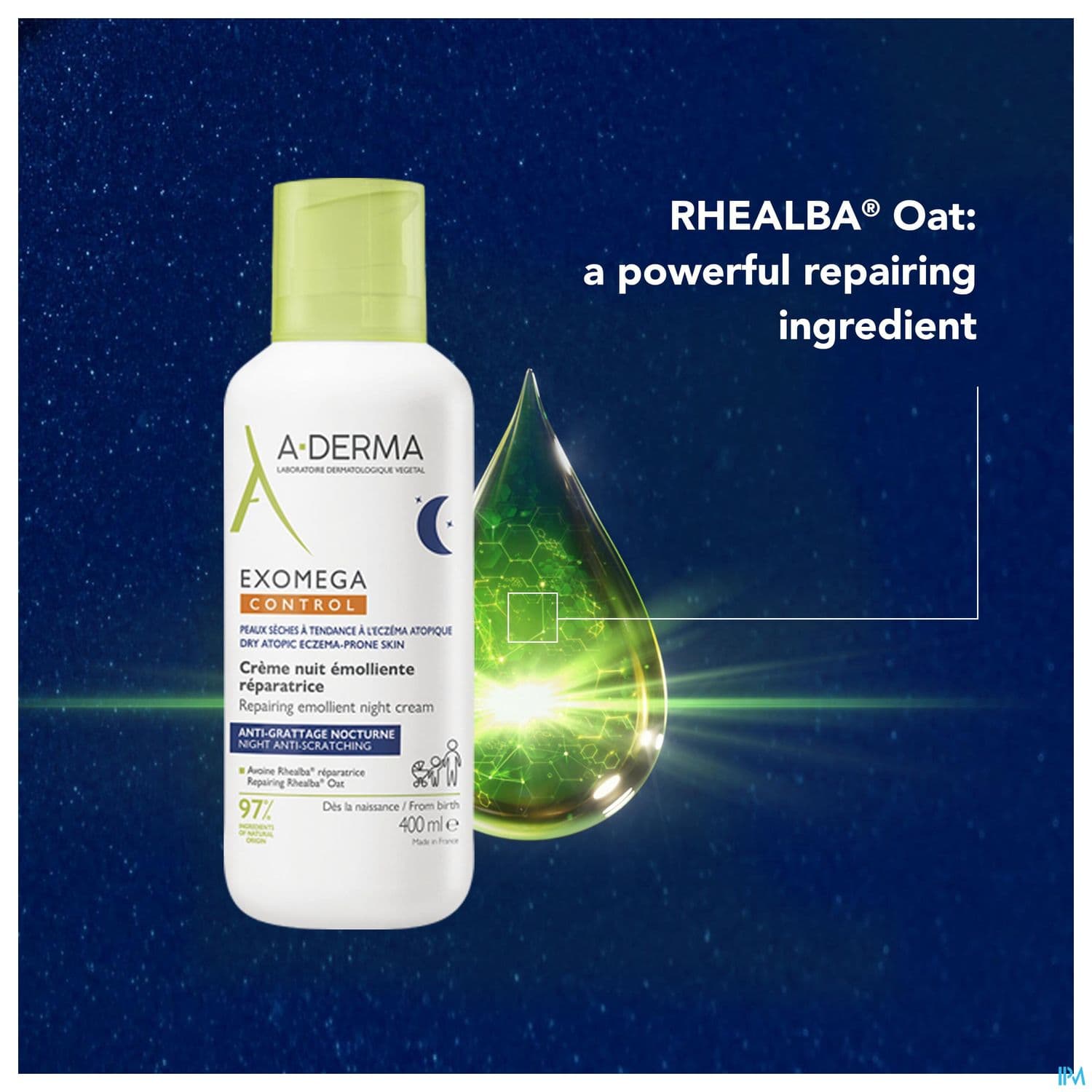 A Derma Exomega Control Creme Nuit Emolliente Reparatrice 200ml