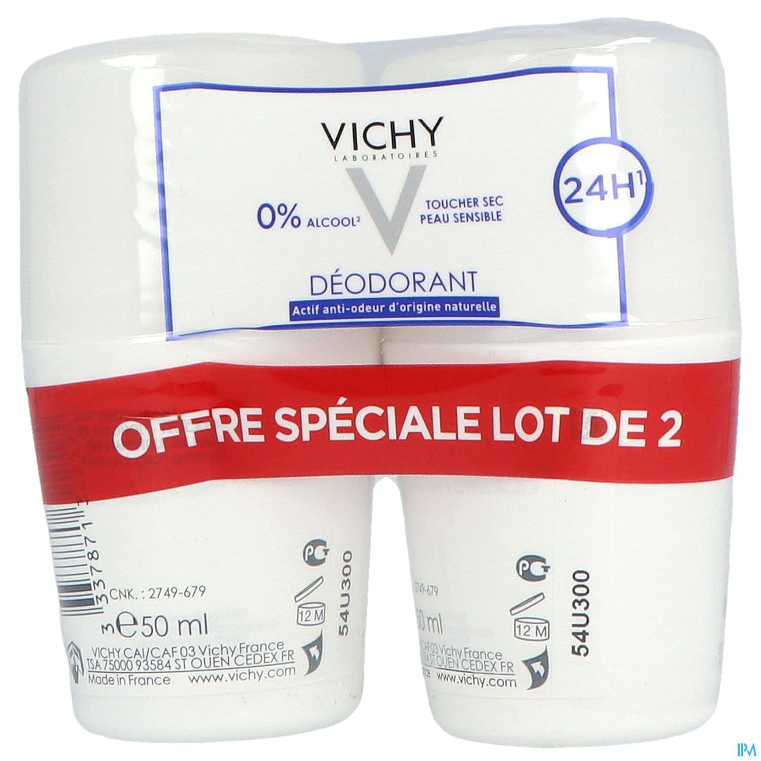 VICHY DEOD S/ALU BILLE 50ML X2