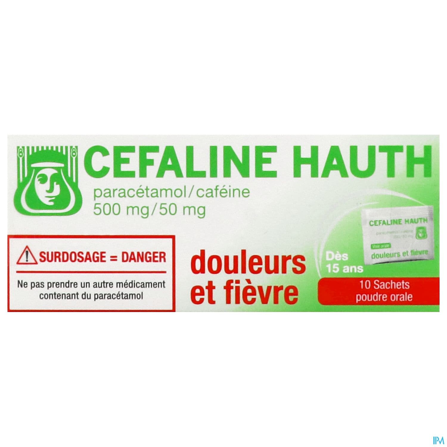Cefaline Hauth 500mg/50mg Poudre Orale Sachet 10