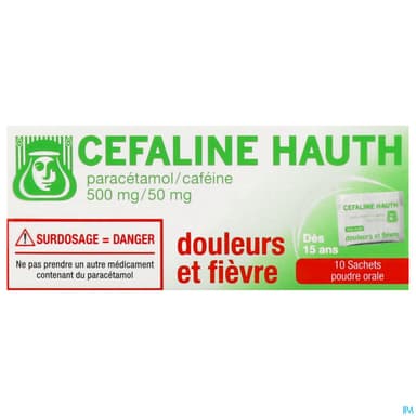 Cefaline Hauth 500mg/50mg Poudre Orale Sachet 10