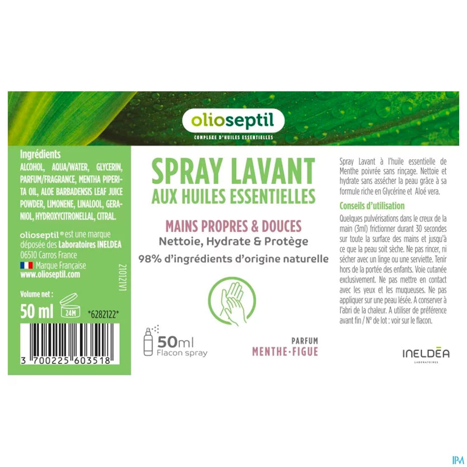 OLIOSEPTIL SPR LAV MENT FIGUE 50ML