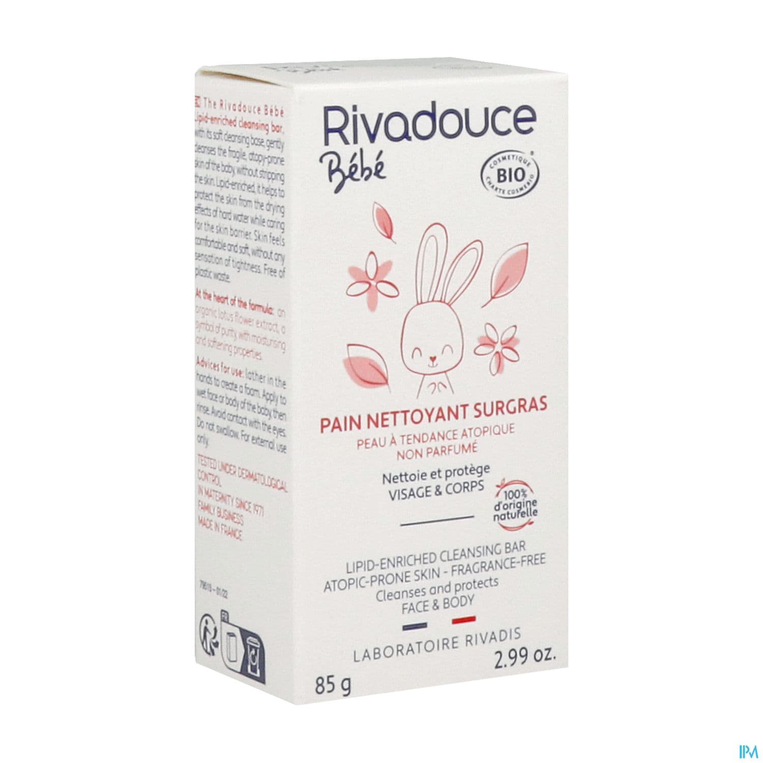 Rivadouce Pain Nettoyant Surgras 85g — Pharmacie de l'Hopital - Kremlin-bicêtre