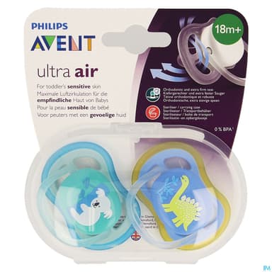 Avent Sucette Ultra Air Boy Koala +18mois Scf349/11 X2