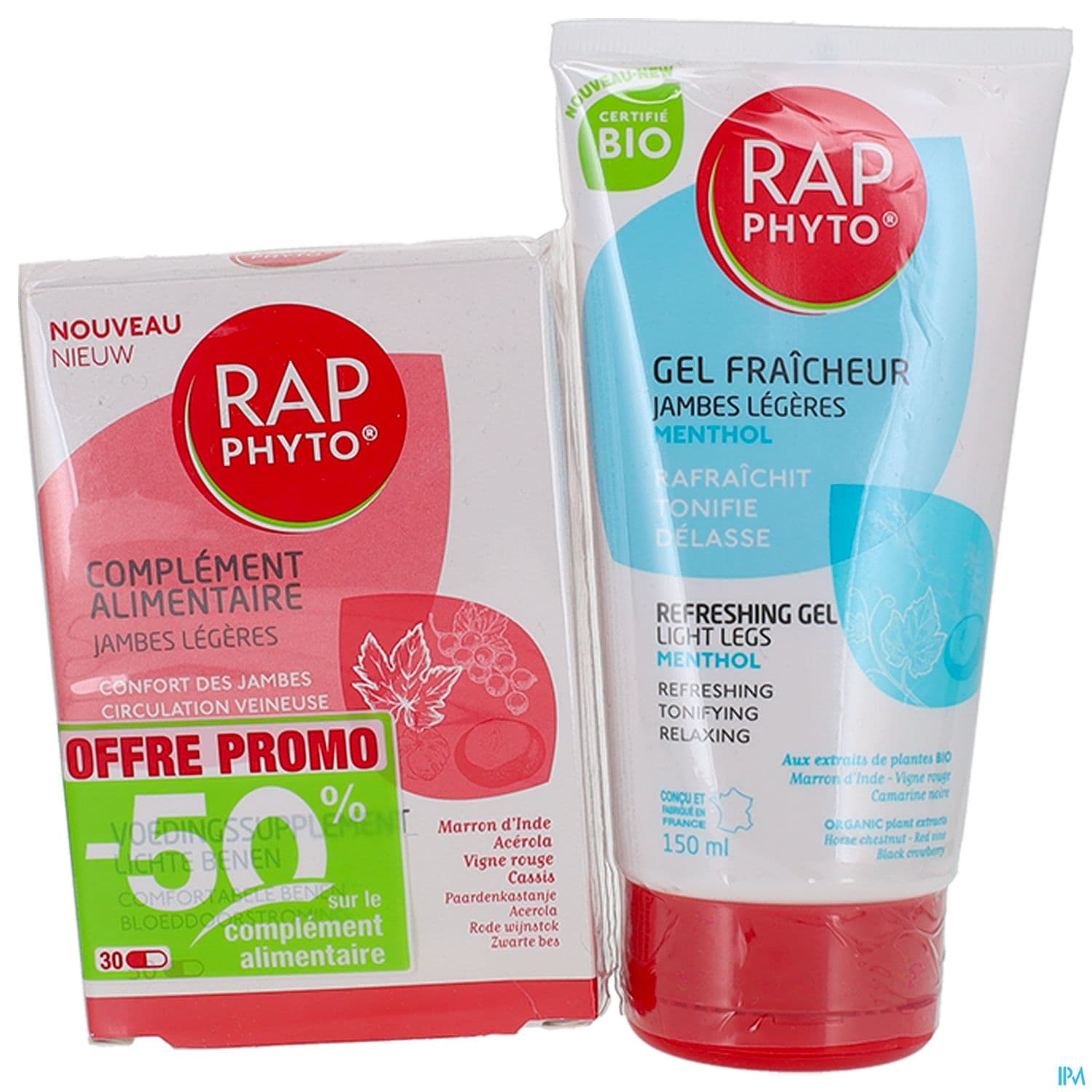 Rap Phyto Jambes Legeres Gelule 30 + Gel Fraicheur Menthol 150ml Coffret