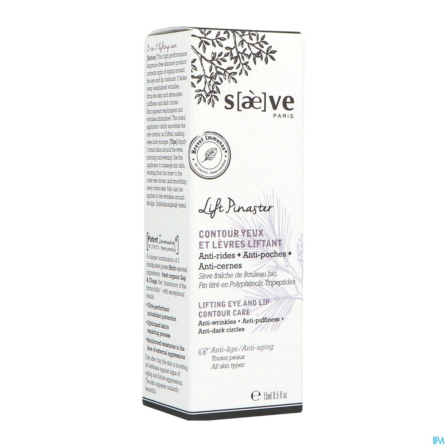 Saeve Lift Pinaster Contour Yeux Et Levres Liftant 15ml