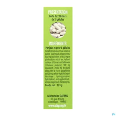 Dayang Cypres Echinacee Gelule Vegetale 30