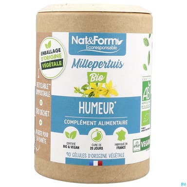 Nat Et Form Ecoresponsable Millepertuis Bio Gelule Vegetale 90