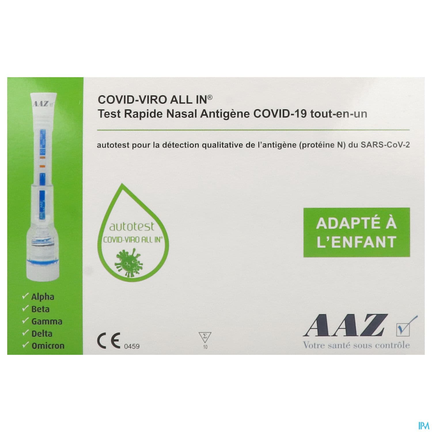Aaz Autotest Nasal All In Duo Enfant Covid Viro 10