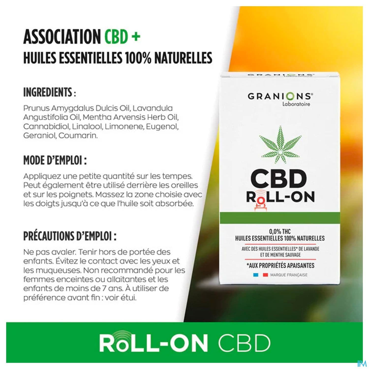 Granions Cbd Roll On Apaisant 5ml