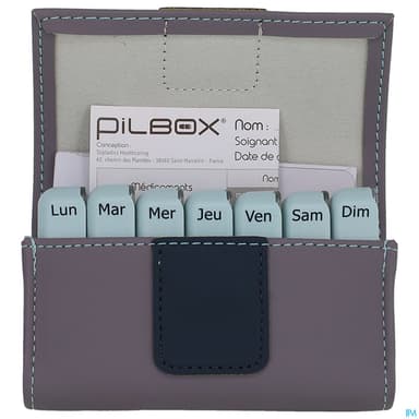 Pilbox Mini Distributeur Hebdomadaire Compact Gris Clair Gris Fonce