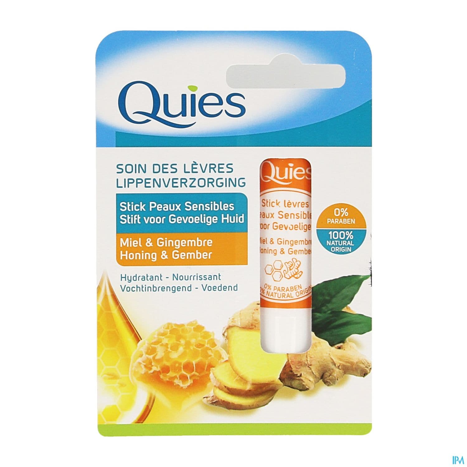 Quies Stick Levres Peau Sensible Miel&gingembre