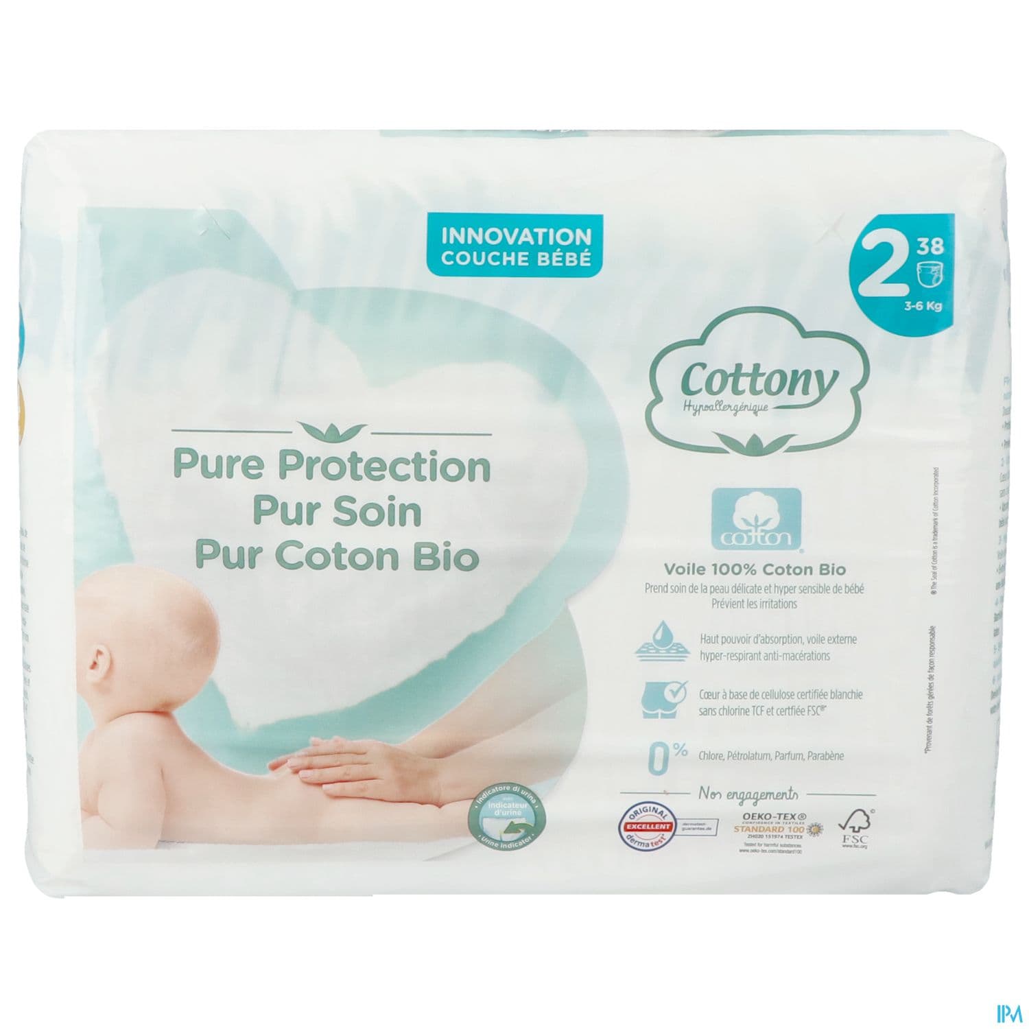 Cottony Couche Pour Bebe Coton Bio T2 5/6kg 38