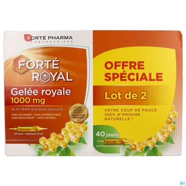 Forte Pharma Forte Royal Gelee Royale 1000mg Ampoule 10ml 20 X2