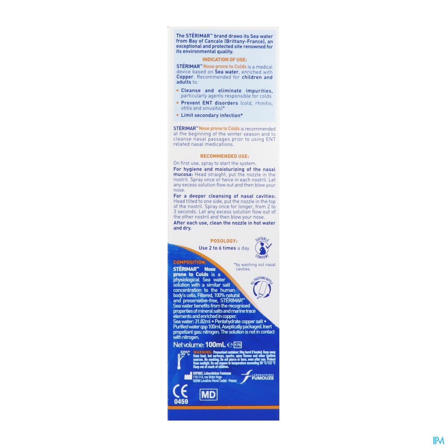 Sterimar Cuivre Nez Sujet Infection 100ml