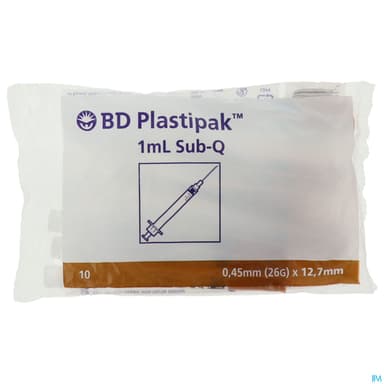 Bd Plastipak Seringue Sub-q 1ml 13mm 45/100 Mar 10