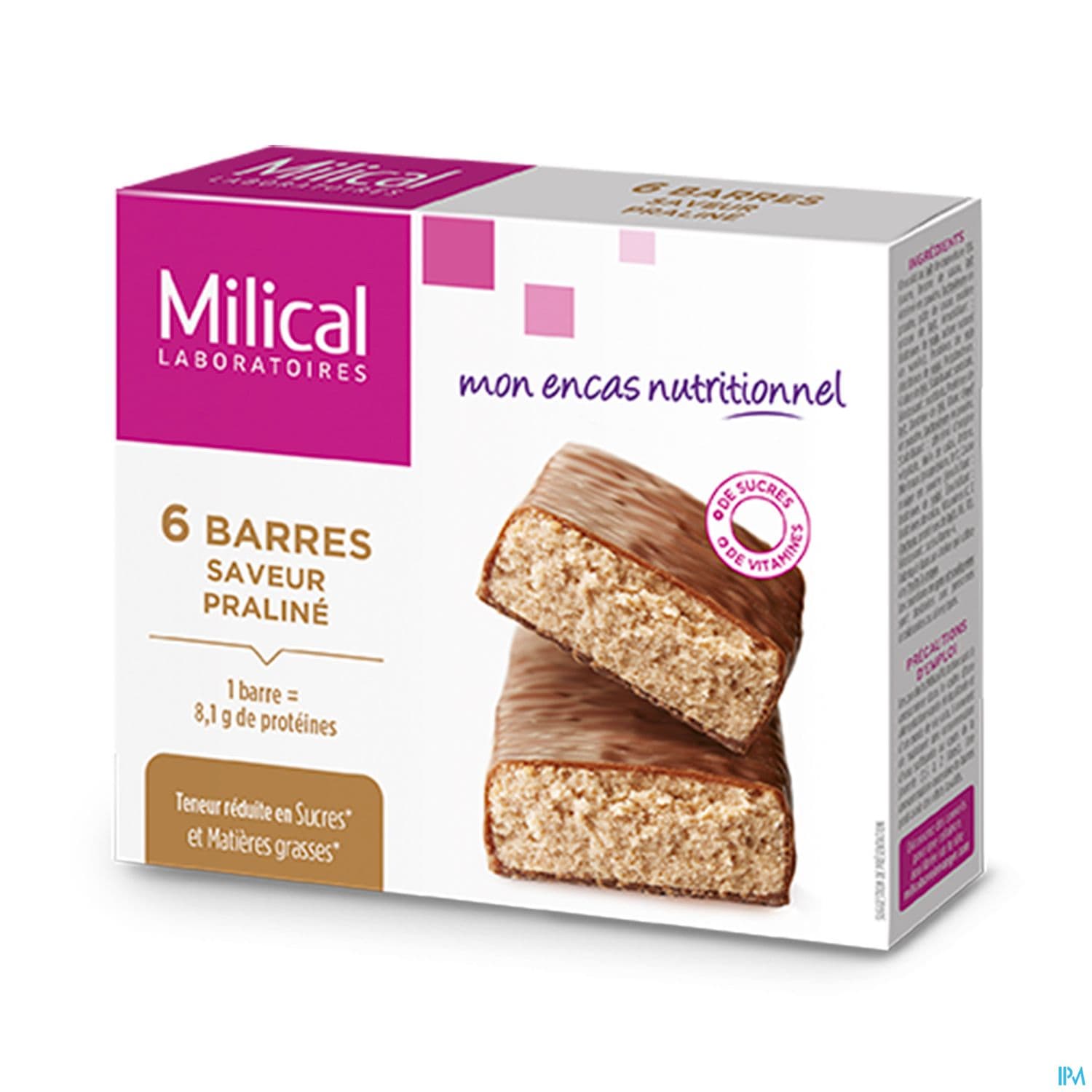 Milical Barre Hyperproteinee Praline X6