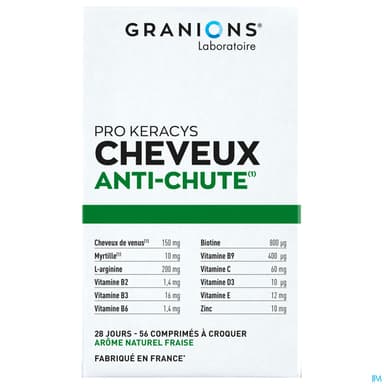 Granions Pro Keracys Cheveux Comprime A Croquer Antichute 56