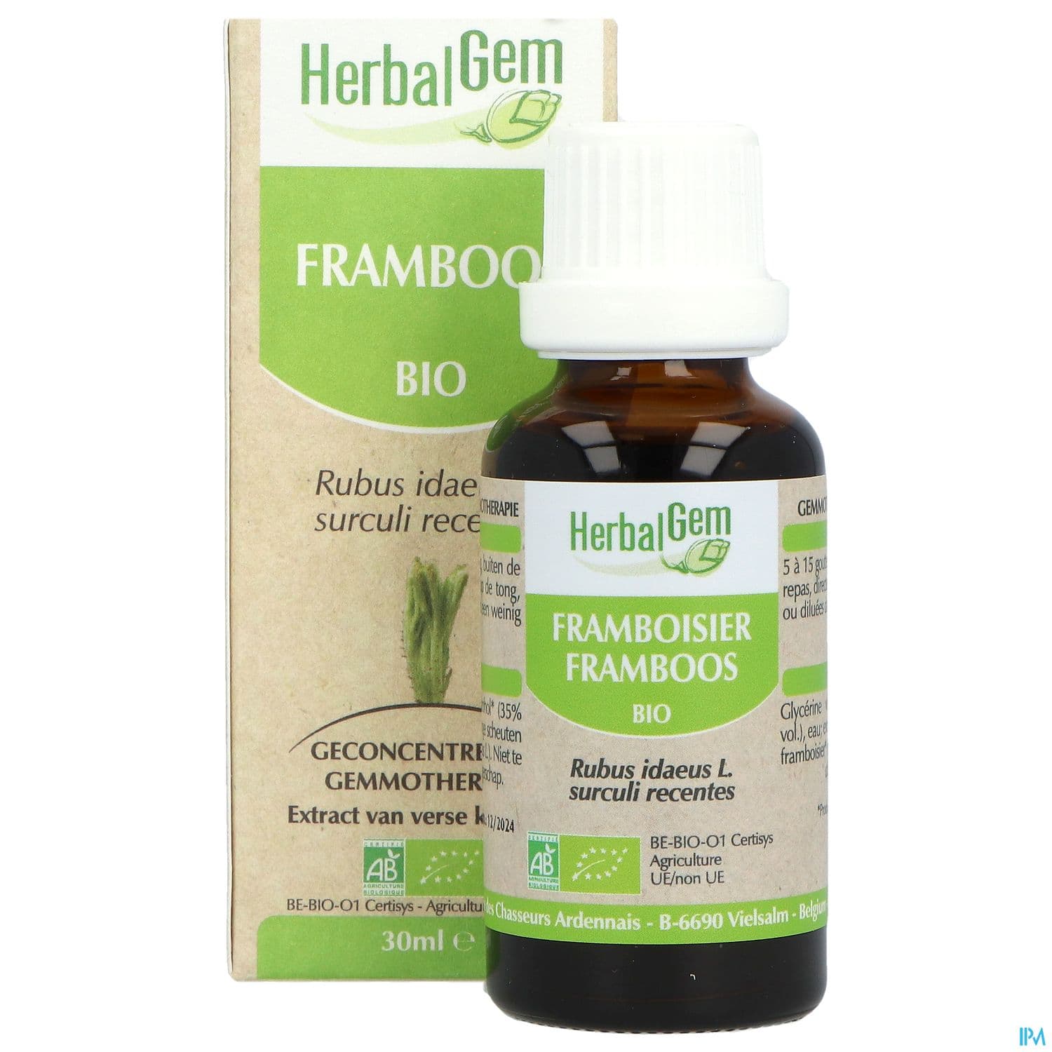 Herbalgem Framboisier Bourgeon Macerat Gl Bio 30ml